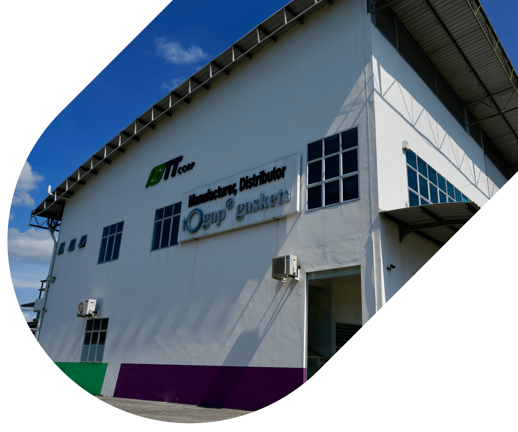 Exterior of PTT Corp building, manufacturer and distributor of Ogap gaskets.